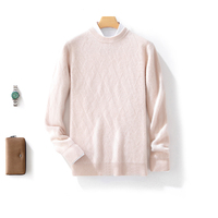 Pull en laine pure à 100 % pour homme, épais, tricoté thermique pour l'hiver, sous-vêtement décontracté à manches longues, fabrication sur mesure OEM