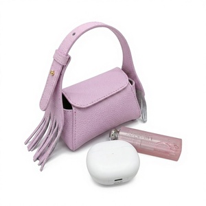 Borsa Portamonete in Vera Pelle da Donna con Nappa, Mini <span class=keywords><strong>Custodia</strong></span> Portatile per Auricolari/<span class=keywords><strong>AirPods</strong></span>, Portamonete, Portafoglio, Idea Regalo alla Moda per Viaggi - Product Image 2