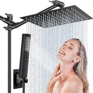 Pommeau de Douche Rectangulaire Effet Pluie, Robinet de Douche, Tête de Pulvérisation 8, 12, 14 Pouces, Couverture Corporelle Complète - Product Image 1