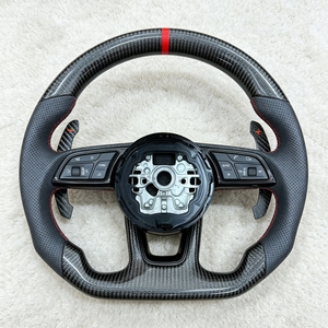Volant de voiture avec grandes palettes de changement de vitesse en carbone pour <span class=keywords><strong>Audi</strong></span> S Line A3 A4 A5 <span class=keywords><strong>A6</strong></span> A7 A8 S3 S4 S5 S6 S7 S8 Q3 Q5 Q7 Q8 R8 RS RS3 RS4 RS5 - Product Image 2