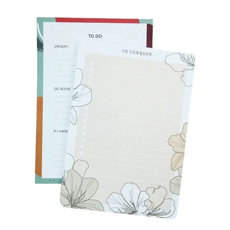 Promozionale personalizzabile stampa Eco Friendly carta di cancelleria A5 A4 A6 formato per fare la lista blocco note settimanale