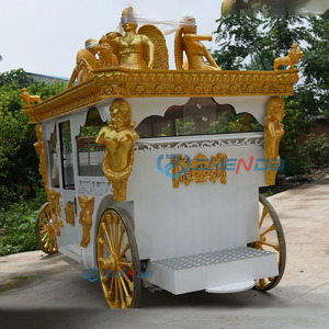 Calèche royale de luxe sur mesure, tirée par des chevaux, avec des statues dorées complètes, pour défilé panoramique et photographie de mariage - Product Image 6