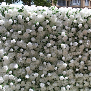 แผงผนังดอกไม้ประดิษฐ์ 3 มิติ รูปดอกกุหลาบสีขาว สำหรับงานปาร์ตี้ งานเลี้ยงฉลองทารก งานแต่งงาน ตกแต่งฉากหลัง - Product Image 4