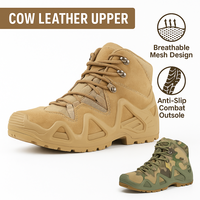 Bottes de randonnée tactiques en cuir de vache respirant pour l'extérieur avec un design durable et un soutien confortable