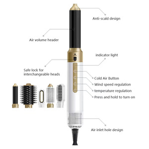 Peigne à air chaud professionnel 6 en 1 avec moteur DC sans balais pour le coiffage et le lissage des cheveux à domicile - Product Image 1