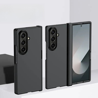 Casing HP Hard Shell Tekstur Kulit PC untuk Samsung Galaxy Z Fold 7 6 5 3 4 ZFold7 dengan Pelindung Engsel