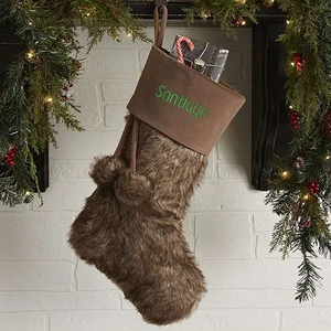 Calze natalizie <span class=keywords><strong>in</strong></span> pelliccia sintetica con decorazione per feste di babbo natale regalo personalizzato <span class=keywords><strong>in</strong></span> bianco con <span class=keywords><strong>Pom</strong></span> <span class=keywords><strong>Pom</strong></span> - Product Image 5