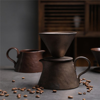 Ensemble de cafetière en céramique créative à la main avec filtre à café unique pour les amateurs de café