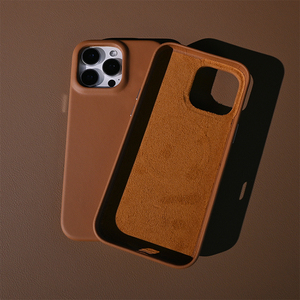 Venta al por mayor Ultra Premium Italiano NAPPA textura cuero real de lujo logotipo personalizado funda de teléfono móvil genuina para iPhone 16 17 Pro Max - Product Image 3