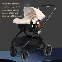 Poussette bébé 3 en 1 de luxe à la mode, berceau pliable, système de voyage pour enfants, cadeau pour nouveau-né, mère, tissu léger
