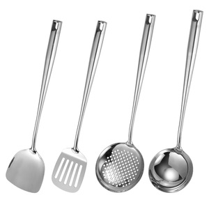 Ensemble d'ustensiles de cuisine haut de gamme en acier inoxydable 304 finition miroir, spatule de cuisine luxueuse et étendue, passoire, ustensile à soupe - Product Image 5