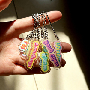 <b>Anime</b> Spot Stray Kids Le-Star New Special Name Bar <b>Keychain</b> Pendant Accessories Star Surrounding Plastic UV Printing Promotion - Product Image 3
