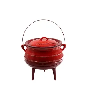 Utensilios de cocina para acampar al aire libre, olla de hierro fundido de tres patas esmaltada de Sudáfrica, 20/24/26CM, precio de fábrica