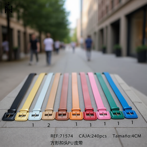 Cintura in Pelle PU con Fibbia Quadrata 4Cm Moda Casual per Uomo e Donna - Product Image 3