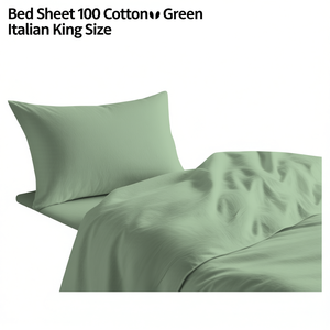 Drap de lit 100% coton vert italien taille King - Product Image 3