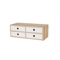 Organisateur de bureau à 4 tiroirs en bambou, armoire de rangement multifonctionnelle pour fournitures de bureau, organisation de cosmétiques et de maquillage