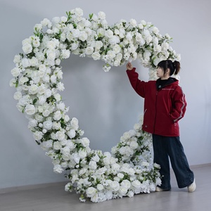 Arche florale, fond de scène de mariage, décoration de scène, fleurs artificielles, cercle floral rond, tendance sur les réseaux sociaux - Product Image 4