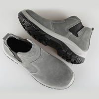 Fabricant de chaussures de sécurité bon marché, botte de sécurité Chelsea en cuir véritable, chaussures de sécurité industrielles à bout d'acier pour femmes