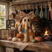 Lanterne citrouille fantôme en résine patchwork, ornements décoratifs d'Halloween, artisanat d'art original et mignon, fait main, fabriqué en Chine