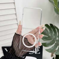 Coque en TPU acrylique Anti-chute Anti-jaune transparente pour Motorola Razr 50/50 ultra/50S Support magnétique charge sans fil