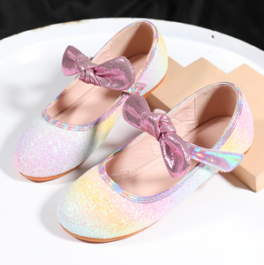 Chaussures plates pour enfants, nouveau design, magnifiques chaussures de princesse scintillantes en cristal pour filles avec nœud - Product Image 2