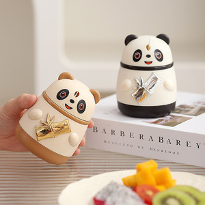 Panda Toothpick Holder <b>Plastic</b> Automatic Push Button Portable Creative Cartoon Design For Living Room <b>Table</b> Decoration - Product Image 2