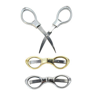 Ciseaux en métal en forme de lunettes Ciseaux <span class=keywords><strong>à</strong></span> cigares pliants Ciseaux de <span class=keywords><strong>jardinage</strong></span> ménagers en plastique plaqué or et argent - Product Image 5