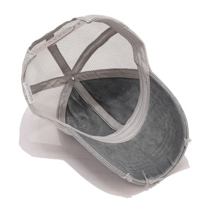 Cappello da Baseball Retrò Europeo-Americano con Visiera Inclinata, Tessuto a Rete Traspirante, Lavato, Morbido, a 6 Pannelli, Cappello Estivo da Uomo per Protezione Solare - Product Image 3