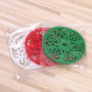 Dessous de verre en feutre de couleur verte et rouge pratique et durable pour la décoration de Noël à usage domestique - Product Image 5