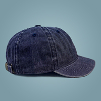 Casquette de baseball vintage teinte en pièce à 6 panneaux à visière courte en coton sergé prélavé avec boucle en laiton antique unisexe, chapeau de soleil