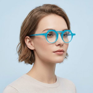 Monturas de Gafas para Miopía, Color Sólido, Lentes de Resina con Protección Anti Luz Azul, Ovaladas, Ligeras, para Mujeres Adultas, Gafas Ópticas con Receta - Product Image 1