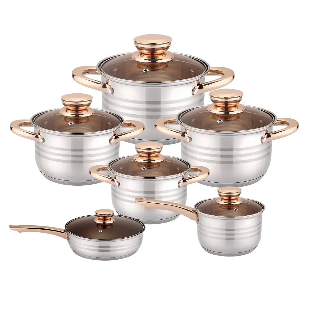 Good Quality Multiple Sizes Available Induction Base Non Stick Cooking Pot and Pan Cookware Set Kitchen Cooking Pot Set