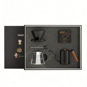 Juego de Regalo de Café de Goteo Metálico Moderno Personalizado con Cafetera y Accesorios con Serigrafía para Amantes del Café - Product Image 2