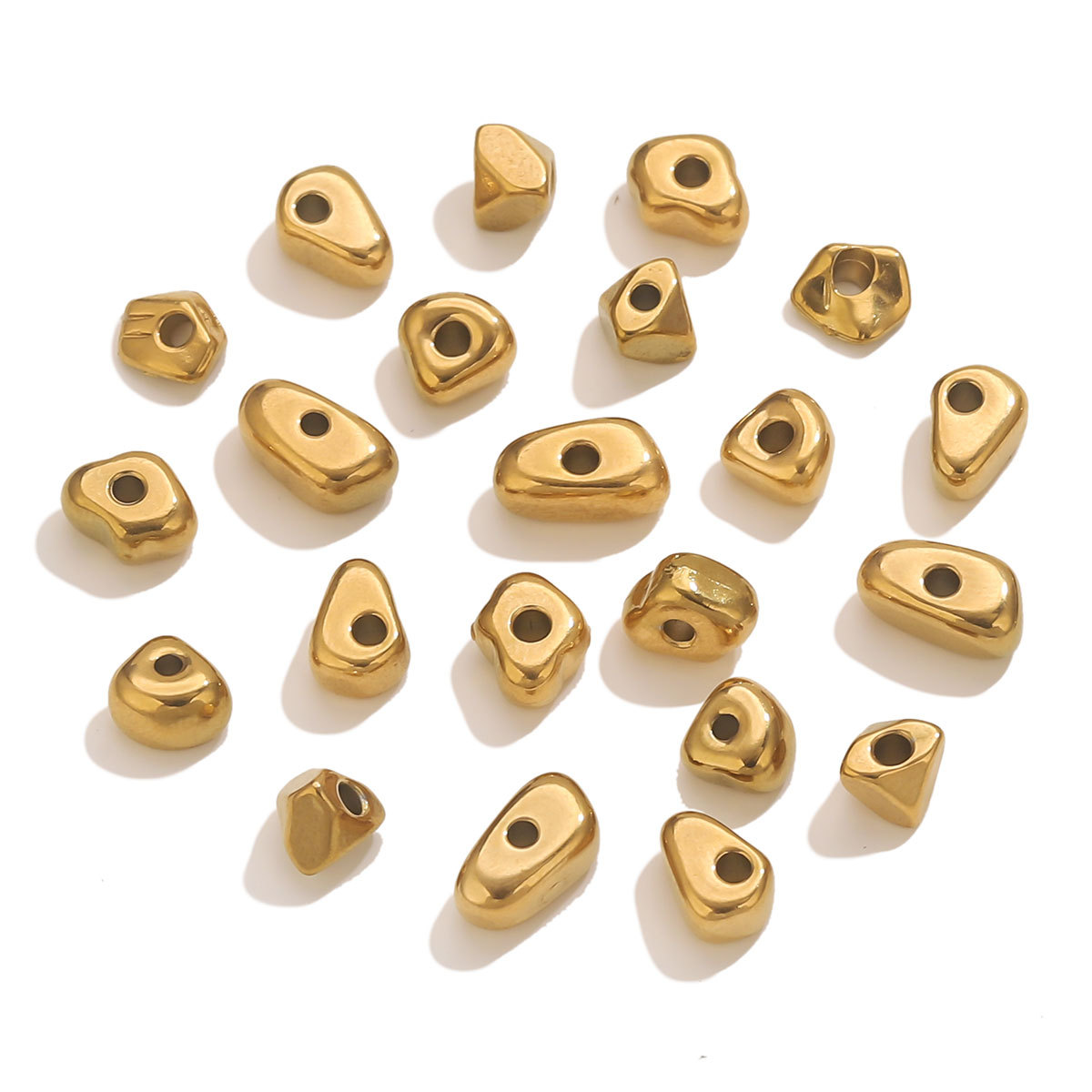 Non-tarnish Stainless Steel Mini Irregular Spacer Beads 18K Jewelry Making Components Tiny Beads DIY Bracelet Necklace Findings