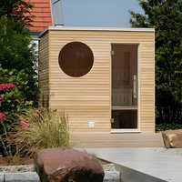 Ruang Sauna Kabin Kayu Solid Modern untuk 6 Orang dengan Tungku Batu Bakar Kayu untuk Penggunaan di Villa dan Taman