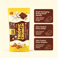 Sachet d'emballage en forme de coussin thermoscellable imprimé sur mesure pour chewing-gum, chocolat, barres de noix, idéal pour l'emballage alimentaire