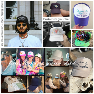 Casquette de <span class=keywords><strong>golf</strong></span> en mousse unie personnalisable de haute qualité avec logo imprimé ou brodé, style Dad Hat ou Trucker - Product Image 5