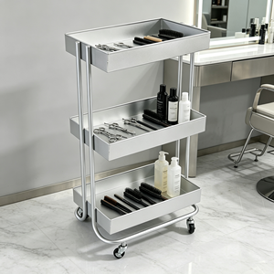 <span class=keywords><strong>Chariot</strong></span> de rangement roulant en métal doré pour salon de beauté, avec roues, pour salon de manucure, coiffure, spa, <span class=keywords><strong>chariot</strong></span> organisateur d'outils - Product Image 6