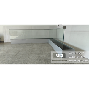 Modern Outdoor Stainless Steel Balcony <strong>Planter</strong> and <strong>Railing</strong> System - Product Image 2