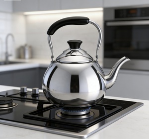 Bouilloire sifflante Zhila moderne en acier inoxydable avec poignée anti-brûlure, compatible gaz et <span class=keywords><strong>induction</strong></span>, sûre pour cuisinière, <span class=keywords><strong>théière</strong></span> domestique - Product Image 5