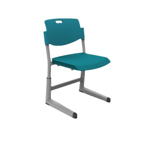 Chaise d'école Henmei 575, cadre en alliage d'aluminium vert foncé, pour utilisation en classe - Product Image 4
