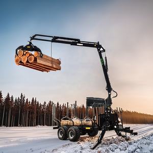 7.8 m 4 WD Fonctionnement mécanique 4 cylindres rotatifs Chargeuse à <span class=keywords><strong>bois</strong></span> Grue Chargeuse à grumes Grue à grumes <span class=keywords><strong>Remorque</strong></span> à grumes avec frein hydraulique - Product Image 4