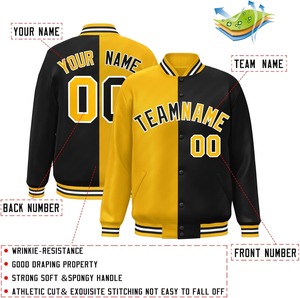 Nouveau design de veste de baseball universitaire MA-1 pour hommes décontracté Letterman Bomber col montant Patchwork coupe-vent pour le printemps vêtements de plein air - Product Image 2