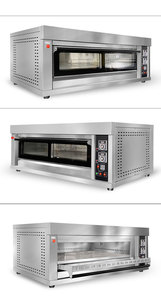 فرن كهربائي تجاري مزدوج الزجاج للمخابز من كومتيل، موقد غاز بـ 6 شعلات مع مقلاة عميقة بدون زيت - Product Image 2