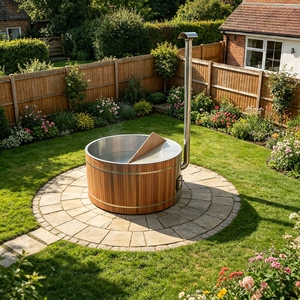 <span class=keywords><strong>Bañera</strong></span> de Hidromasaje Moderna de Leña, Fácil de Instalar, Hecha de Acero Inoxidable, Apta para Usar en Villas y Gimnasios - Product Image 4