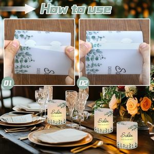 Lebao – Lot de 12 bougeoirs cylindriques brillants à motif <span class=keywords><strong>feuille</strong></span> pour décoration de table, anniversaires, mariages et autres occasions - Product Image 3