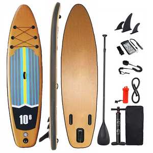 OEM ODM Wood grain standing fibglass prancha clear sup board 2023 Inflável paddle board paddleboards - Product Image 2
