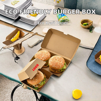 Emballages alimentaires jetables écologiques YBLPAK, boîtes à clapet en carton pour la restauration rapide, boîte à emporter pour hamburger, finition brillante