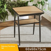 Ensemble table et chaises en alliage d'aluminium pour balcon, cour, extérieur, empilable, design minimaliste moderne, imperméable, villa, jardin