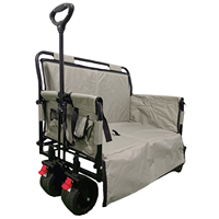 Chariot pliable multifonctionnel pour le shopping, les pique-niques et les travaux en extérieur, avec un grand espace de chargement et une structure métallique stable.